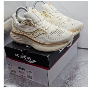 Saucony Ride 18 Vanilla Womens 6.5 UK 4.5 Running Shoes Sneakers Athletic